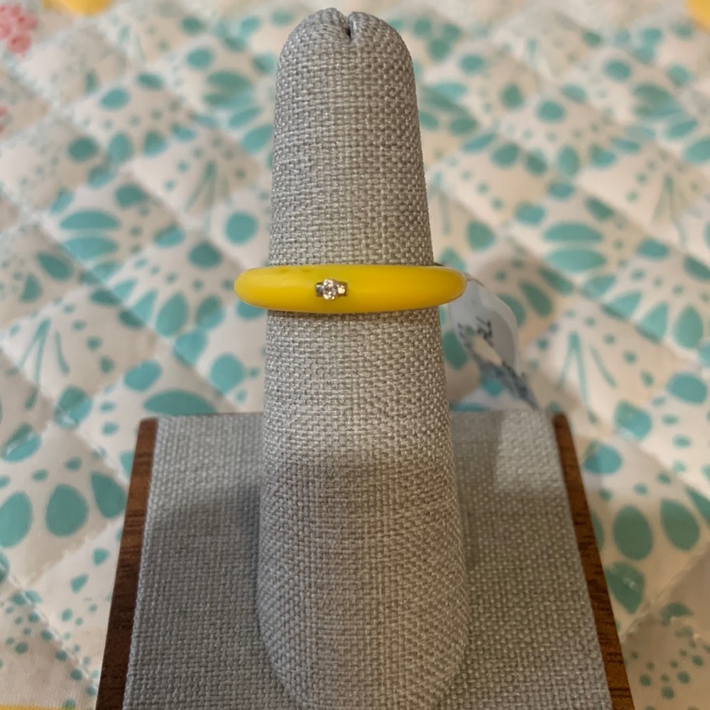 Duepunti Silicone Diamond ring- Lemon